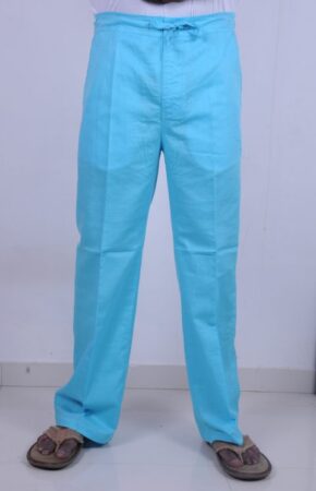 Mens Beach Boho Linen Turquois Blue Pants Regular And Plus Size, Big And Tall Men Pants.